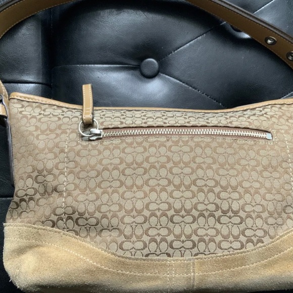 Coach Tan Monogram And Suede Leather Handbag No. J0732-F10945 - Picture 3 of 12